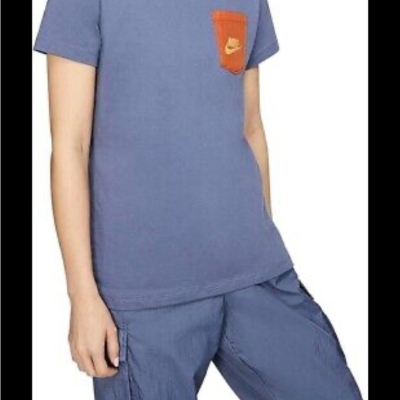 Nike Sports Icon Clash Tee Shirt Pocket Blue and Orange size Extra Large - Picture 12 of 12